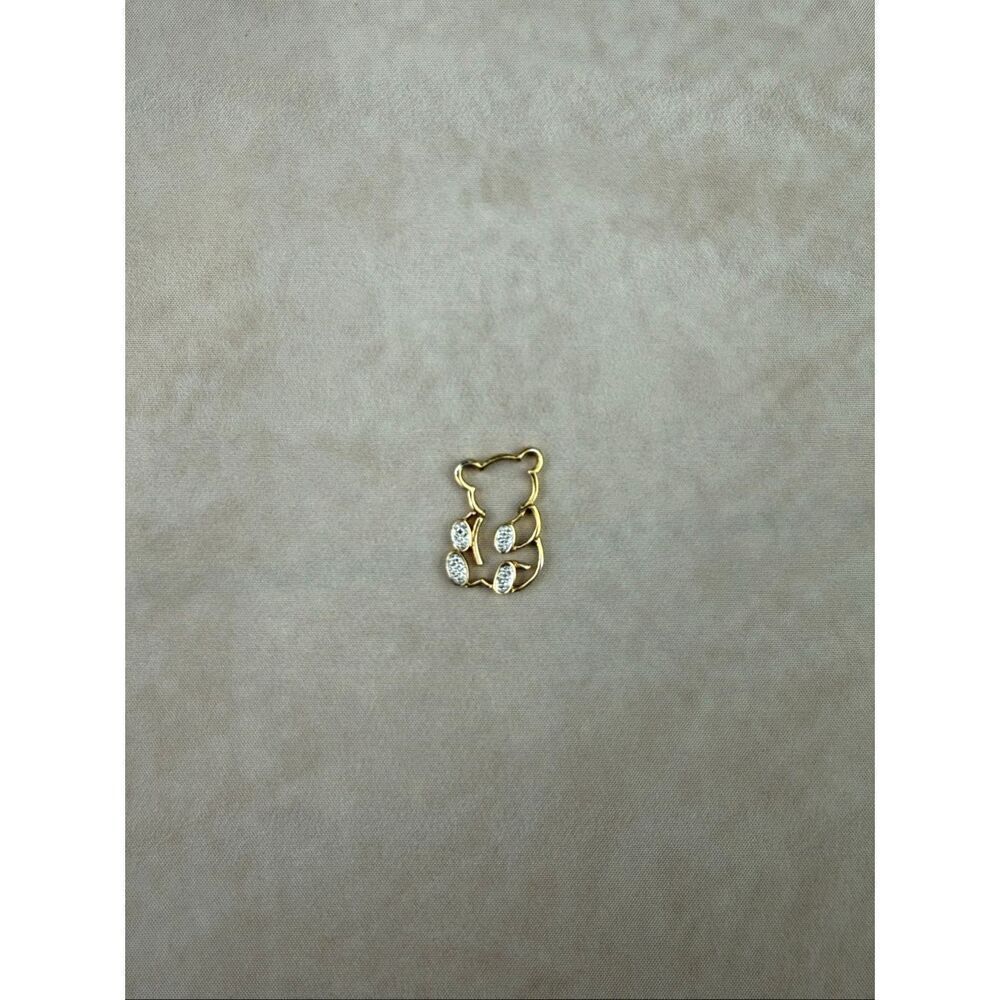 Vintage Gold Tone Teddybear Pendant Bear Avon Charm
